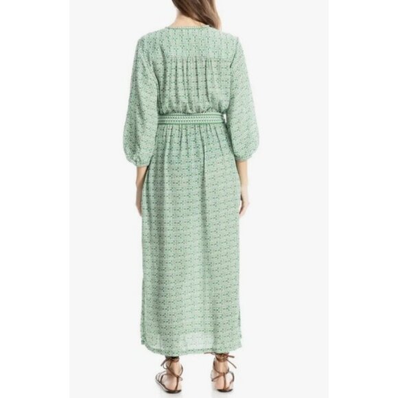 💕MAX STUDIO💕 Medallion Print Maxi Dress ~ Green/Cream Lettuce Codes Large NWT - Picture 4 of 12